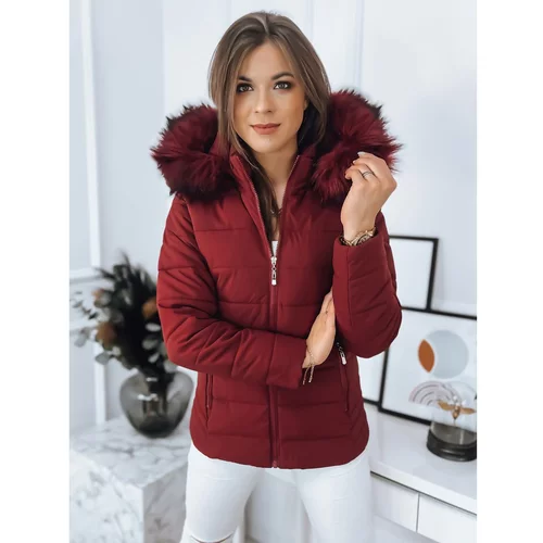 DStreet Women's quilted jacket TERRA maroon TY3364