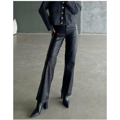 Laluvia Black Series Stitched Leather Trousers Cene