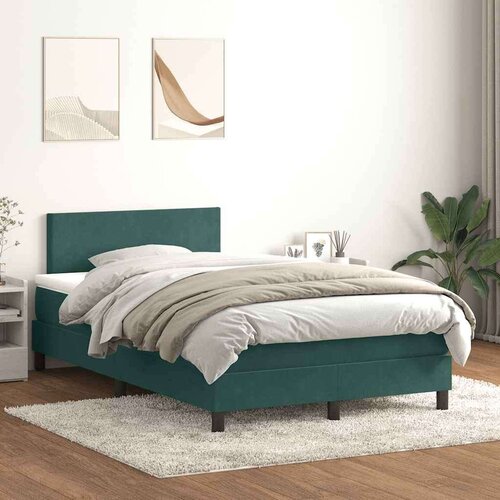  Box spring postelja z vzmetnico temno zelena 120x210 cm žamet, (21791907) Cene