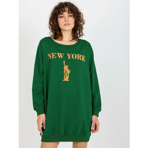 Fashion Hunters Women's Long Over Size Sweatshirt - Green