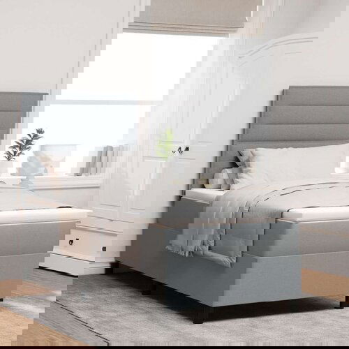  Krevet s kutijom opruge s madracem svjetlosiv 90x200 cm tkanina Cijene