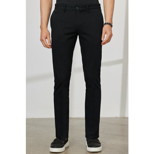 ALTINYILDIZ CLASSICS Men's Black Slim Fit Slim Fit Trousers with Side Pockets, Cotton Flexible Dobby Pants. Slike