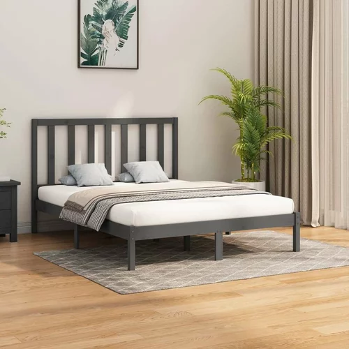  za krevet od masivnog drva sivi 160 x 200 cm