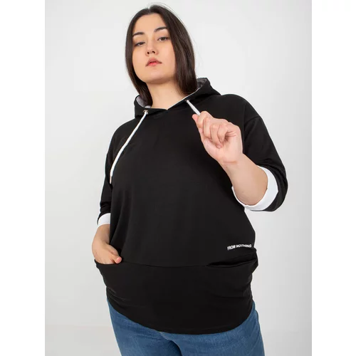 Fashion Hunters Black plus size sweatshirt with pockets
