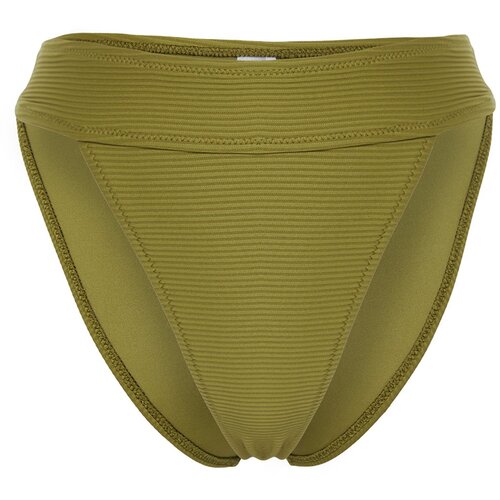 Trendyol Green Textured High Leg Bikini Bottom Slike
