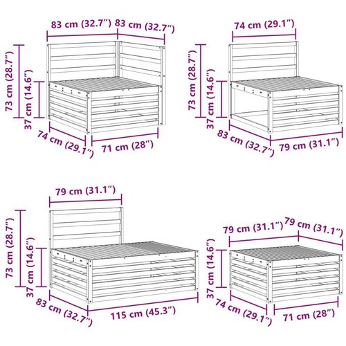  Set vanjskih sofa 5 Komad Prirodna Čvrsto drvo akacije Slike