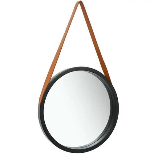  Stensko ogledalo s pasom 50 cm črno