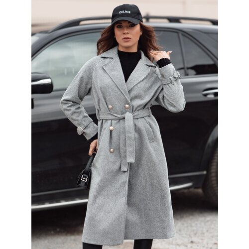 DStreet Płaszcz damski oversize CAMELLYN długi szary Slike