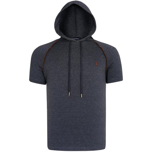 Dewberry T8570 HOODED MEN'S T-SHIRT-FLAT ANTHRACITE Cene