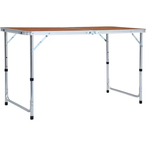  Zložljiva miza za kampiranje iz aluminija 120x60 cm