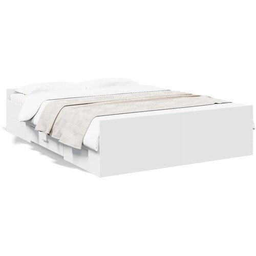 vidaXL Okvir za krevet s ladicama bijela 120x200 cm konstruirano drvo Cijene