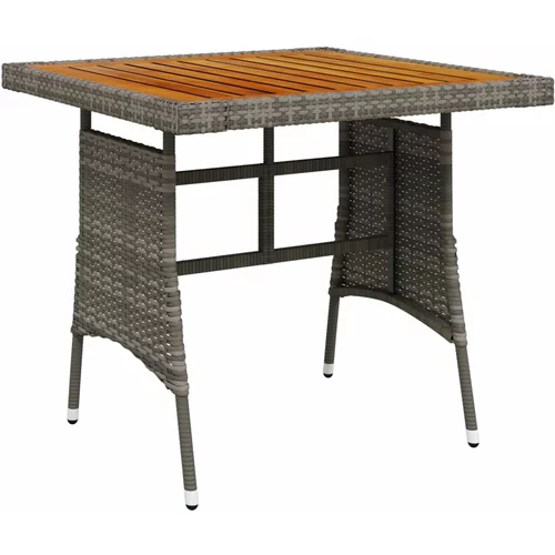  Vrtni stol sivi 70x70x72 cm poliratan i masivno bagremovo drvo