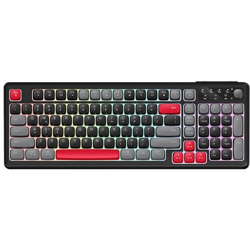INF Tri-barvna žična tipkovnica z RGB in odstranljivim Type-C kablom Black+Grey, (5000310571) Cene