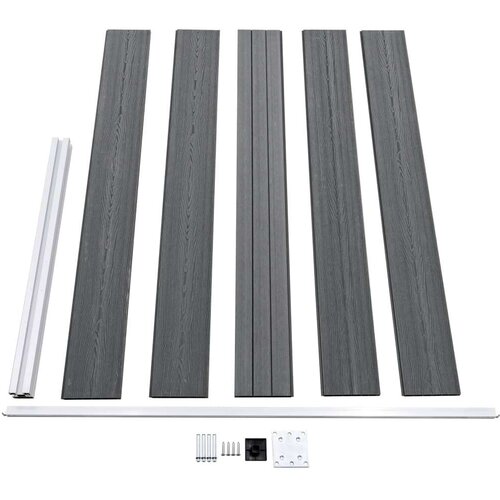 VidaXL Vrtna ograda WPC 175 x 105 cm siva Slike