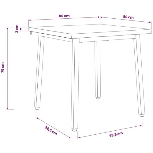  80 x 80 x 75 cm Čvrsto drvo akacije Bijela i crna Četvrtasti - Bijela i crna 80 x 80 x 75 cm Živi rub Cene