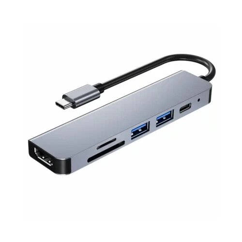 Kettz adapter tip c 6/1 4K HDMI/USBx2/SD/TF/USB-C/PD 87W KT-601G Cene