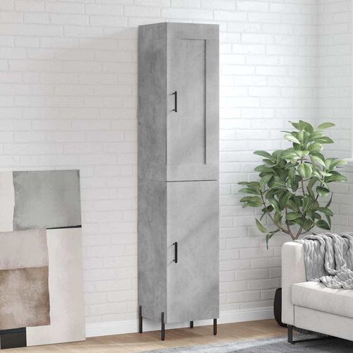  Visoka komoda siva betona 34,5x34x180 cm od konstruiranog drva Slike