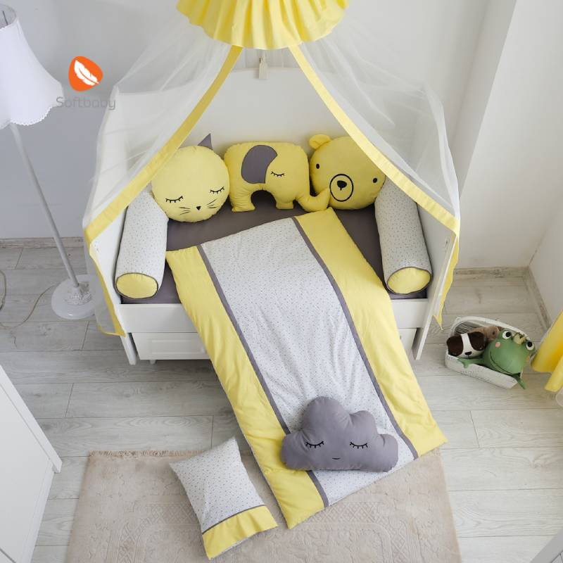 Belis POSTELJINA ZA KREVETAC STARS 120X60 YELLOW Slike