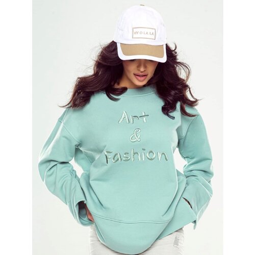 By o la la Celadon sweatshirt cxp1257.fadedgreen Slike
