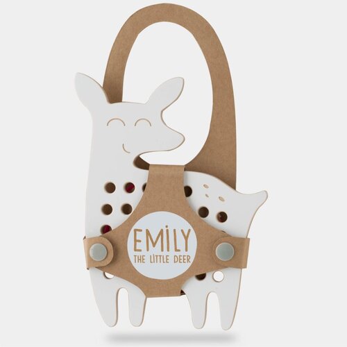 Milin Big Wooden Lacing Toy Little Deer Emily aktivnostna igrača 18 cm x 13 cm x 0,7 cm 1 kos Cene