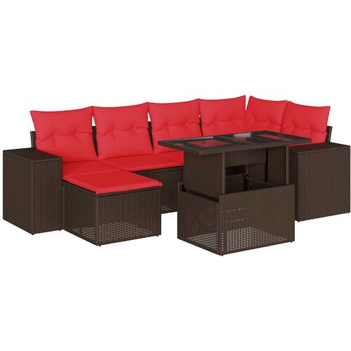  9-dijelni set vrtnih sofa s jastucima od poliratana bagrem Slike