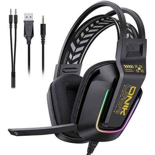 Onikuma naglavne žične gaming slu&scaron;alke z mikrofonom X13, črna Cene