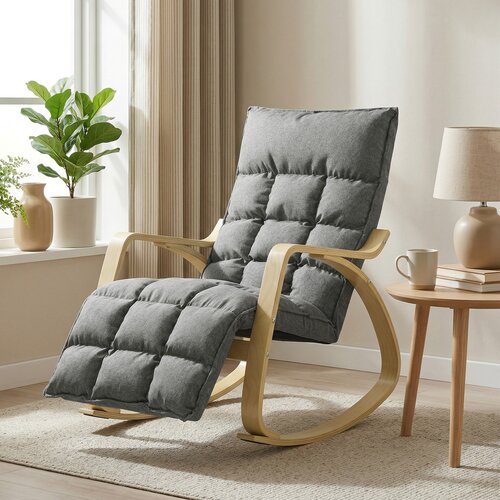 HOMCOM zibajoči stol poliester 67&Scaron; x 106&ndash;123G x 92V cm Siva, (5000243000) Cene