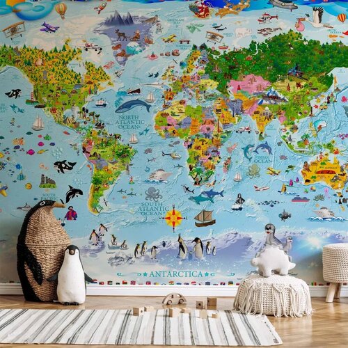  Foto tapeta - World Map for Kids 150x105 Vodootporna Cijene