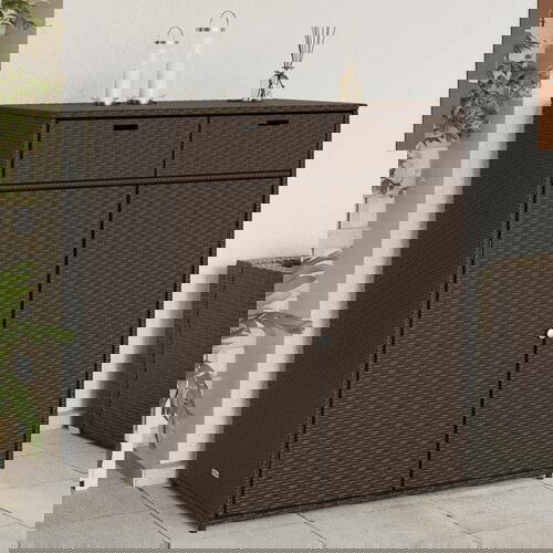 vidaXL Vrtni ormarić za pohranu smeđi 105x55x113 cm od poliratana Cene