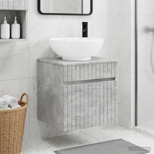 Umivaonik s policom za zid Betonska siva 49 x 44,5 x 66,5 cm Cijene