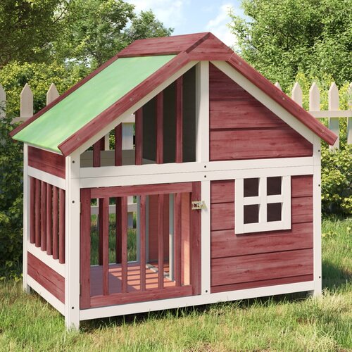 VidaXL Kućica za pse boja kave 96 x 60 5 x 87 cm od masivne borovine Slike