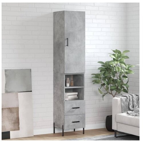 vidaXL Visoka komoda siva betona 34 5x34x180 cm od konstruiranog drva Cijene