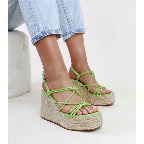 Gemre Green Wedge Sandals Mara Cene