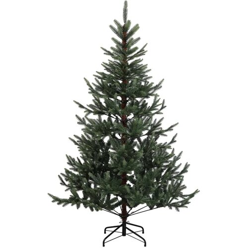  Umjetno božićno drvce s nogom 210 cm PVC i metal Zelena - Zelena 210 cm bez LED svjetala Slike