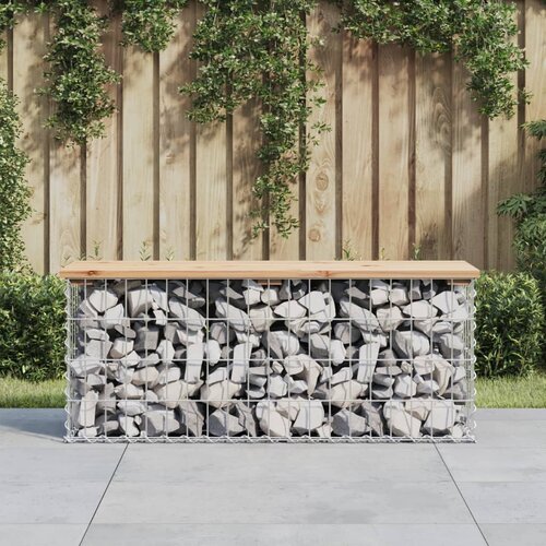 VidaXL Vrtna gabionska klop 103x31,5x42 cm trdna borovina Slike