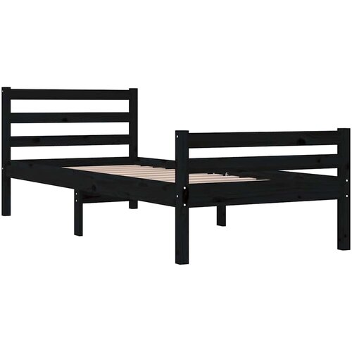  Okvir za krevet od masivnog drva crni 100 x 200 cm Slike