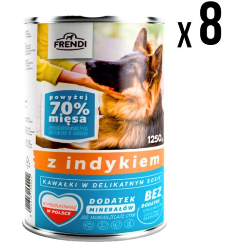 FRENDI Vlažna hrana za pse, Ćuretina, 1.250g, 8 komada Slike