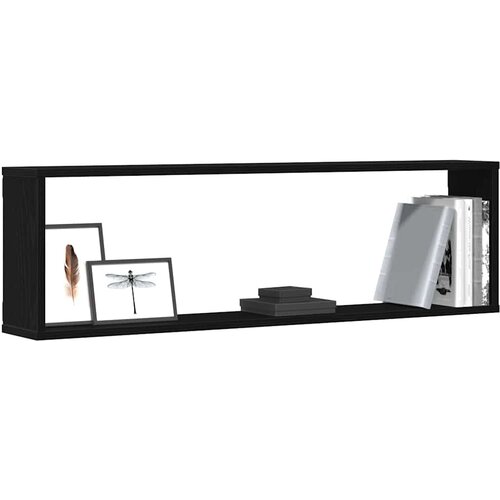  Zidne kockaste police 4 kom crni hrast 100x15x30 cm Slike