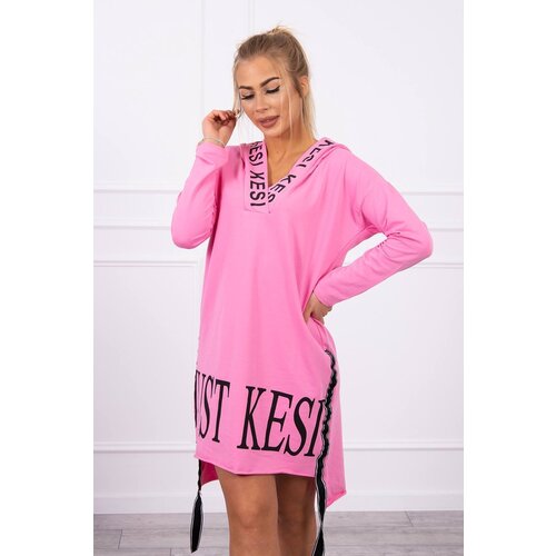 Kesi Hooded dress with print light pink Slike
