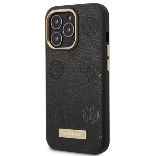 Guess Magsafe ohi&amp;scaron;je za Apple iPhone 13 Pro Max PU Peony Metal Plate, ?rna, (21244276) Slike