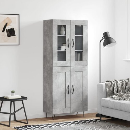 vidaXL Visoka komoda betonsko siva 69,5x34x180 cm inženirski les Cene