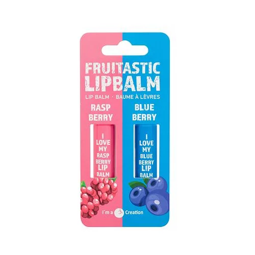 2K Fruitastic odtenek Raspberry darilni set balzam za ustnice 4,2 g + balzam za ustnice 4,2 g Blueberry
