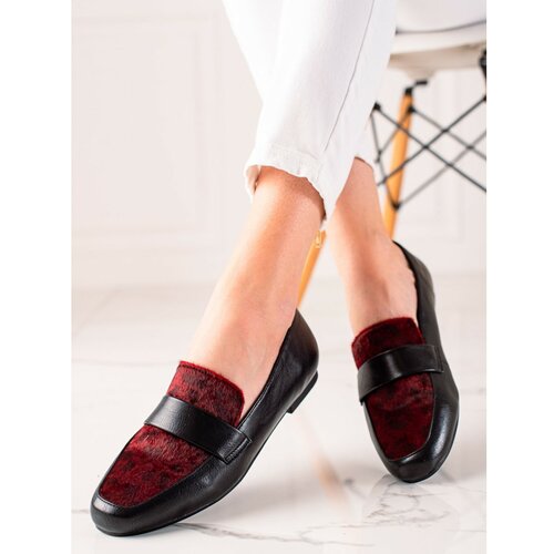 TRENDI black and burgundy shoes with fur Slike