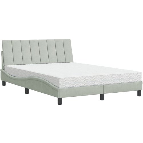  Krevet s madracem Hanko svjetlosivi 140x200 cm bar&amp;scaron;unasti Slike