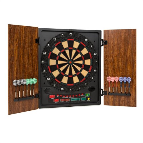 Klarfit Dartmaster 180 , rjav pikado, avtomatska tarčaza puščice,mehka konica, vratca Cene