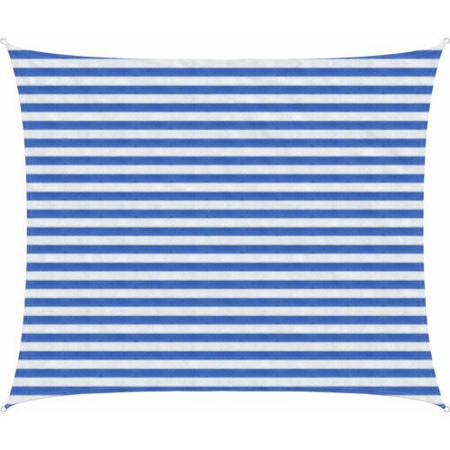VidaXL Jedrilica za sunčevu sjenu 2 5 x 3 m HDPE Pravokutni - Plava i bijela 2 5 x 3 m Slike