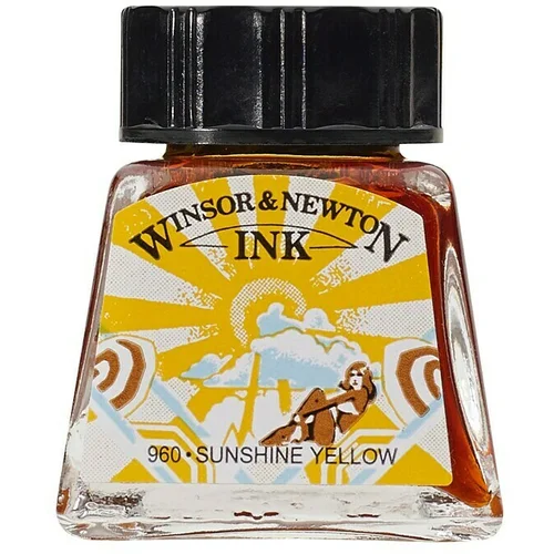 WINSOR & NEWTON Tinta za crtanje (Sunčano žute boje, 14 ml, Boca)