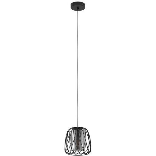 Eglo viseća lampa FLORESTA E27 &amp;Oslash;19,5 cm crna dimljeno staklo 99705 Slike