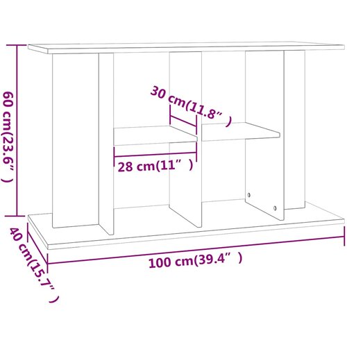  Stalak za akvarij bijeli 100 x 40 x 60 cm od konstruiranog drva Slike