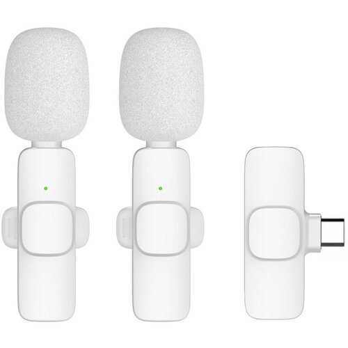 TIMMLUX 2x Brežični mikrofon za pametni telefon USB-C za vloge, TikTok, facebook, YouTube bel Cene